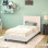 Κρεβάτι Nevil pakoworld 100x200 PU χρώμα λευκό ματ