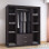 Ντουλάπα ρούχων τετράφυλλη OLYMPUS pakoworld χρώμα wenge 159x57x183εκ