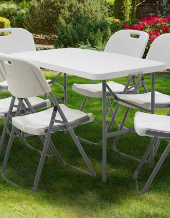 Τραπέζι catering Rodeo pakoworld πτυσσόμενο-βαλίτσα λευκό 122x60x74εκ