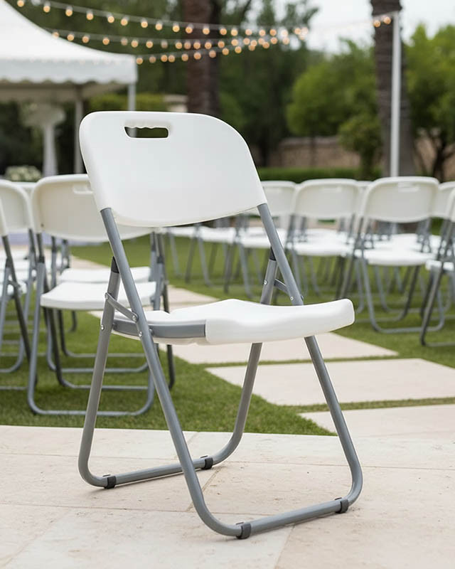 Καρέκλα catering-συνεδρίου πτυσσόμενη Edison pakoworld χρώμα λευκό